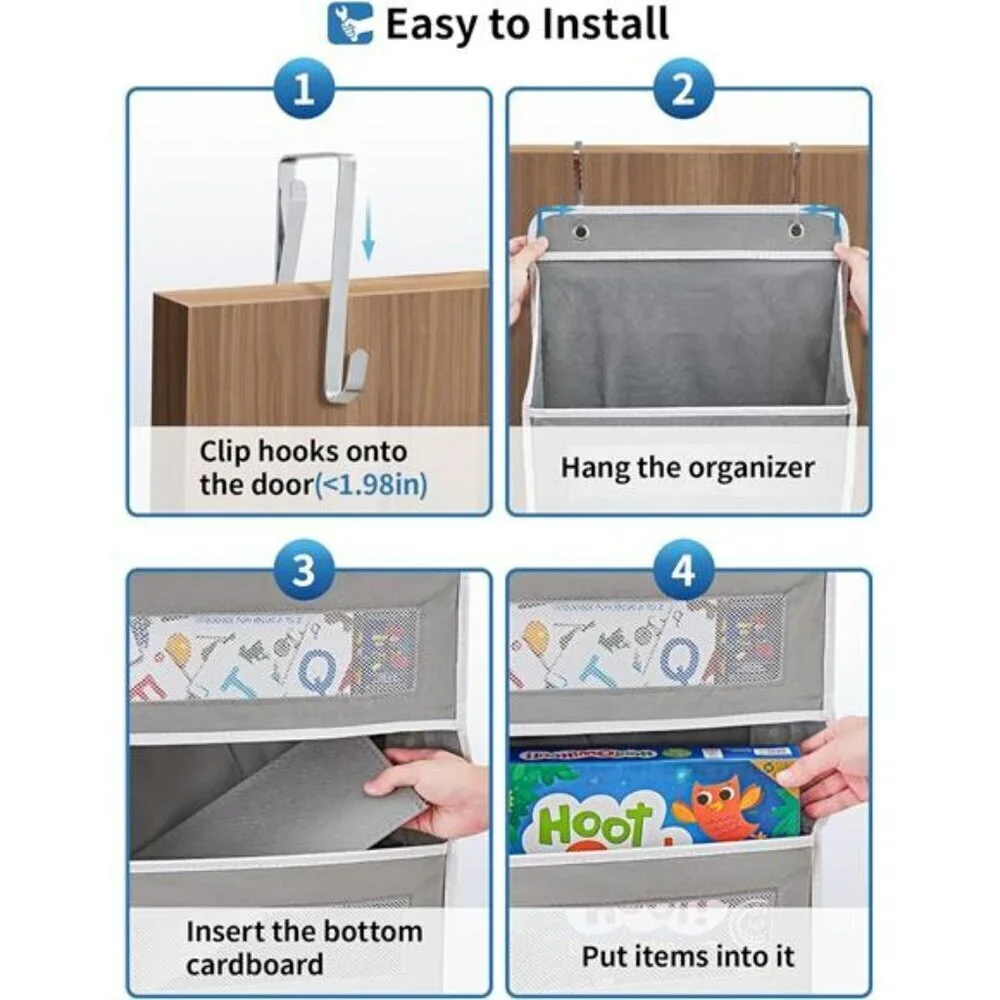 Over The Door Organizer Storage 5 Shelf Hanging Door Organizer with 5 Pockets